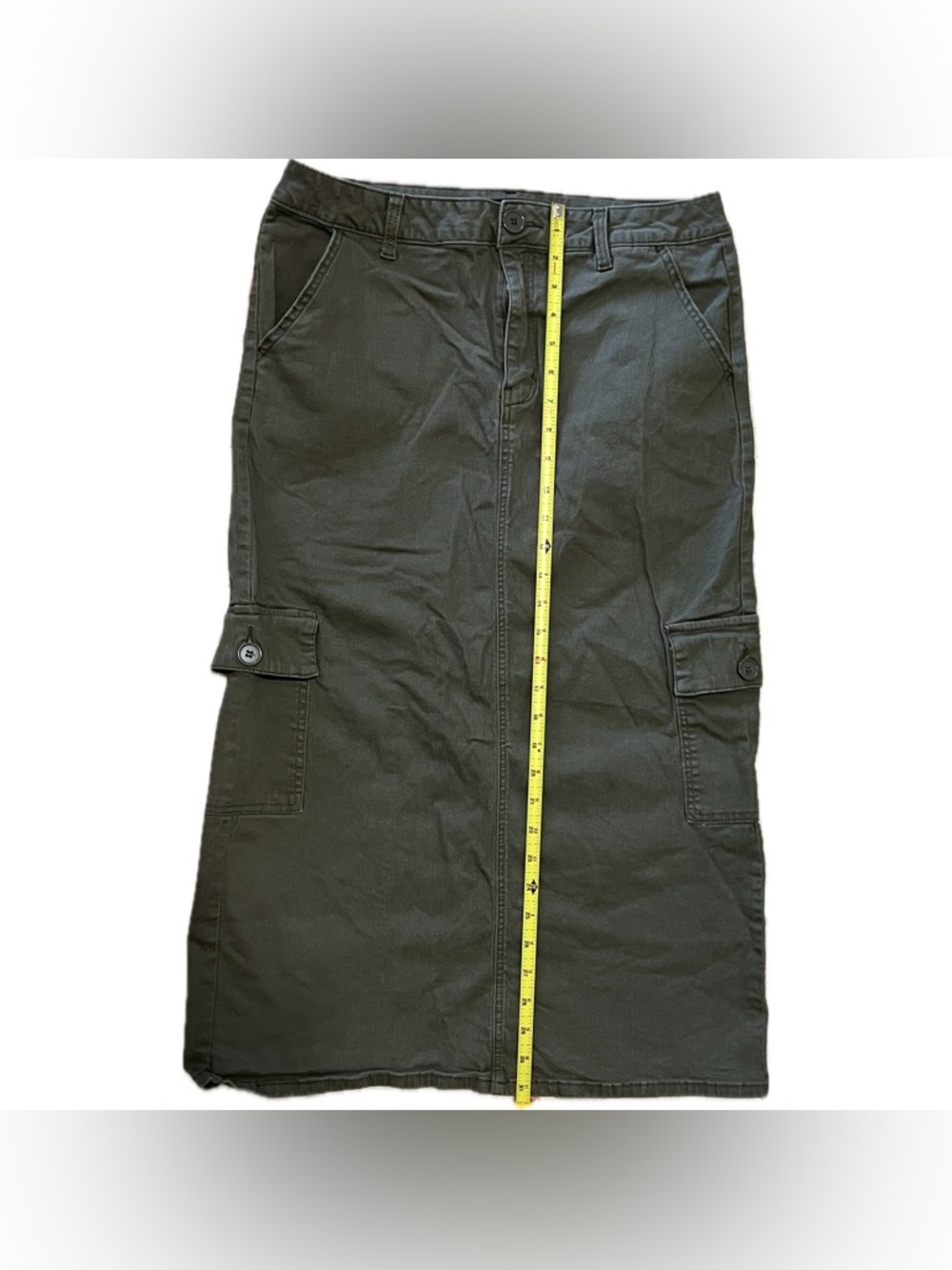 1822 Denim fern green midi cargo skirt US Women’s 12 - Picture 3 of 7